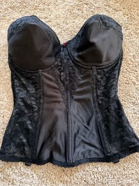 Black Lace Bustier Corset Top with Molded Cups